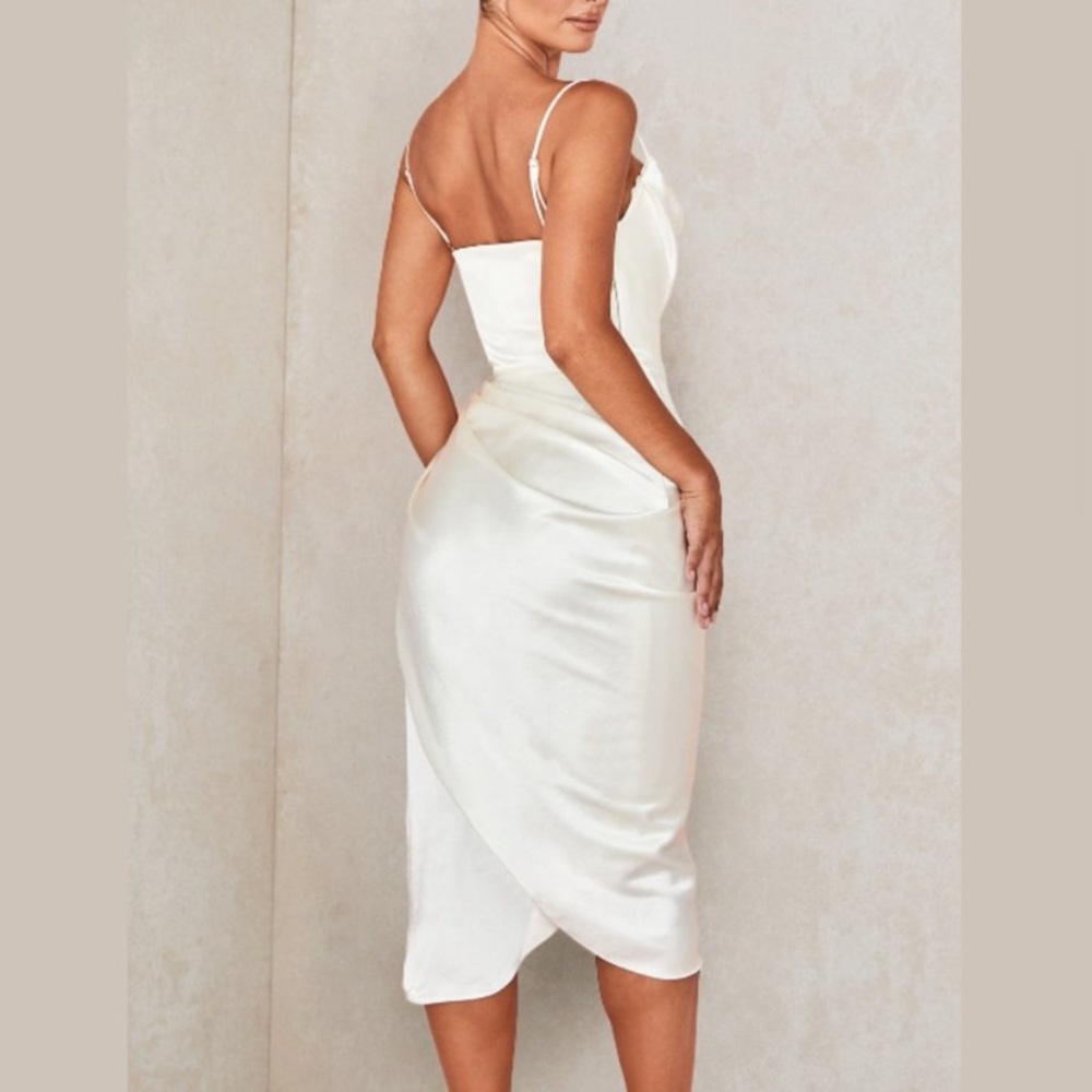 HOUSE OF CB 'Reva' Ivory Satin Balcony Corset Dress /Size XS - Picture 17 of 17